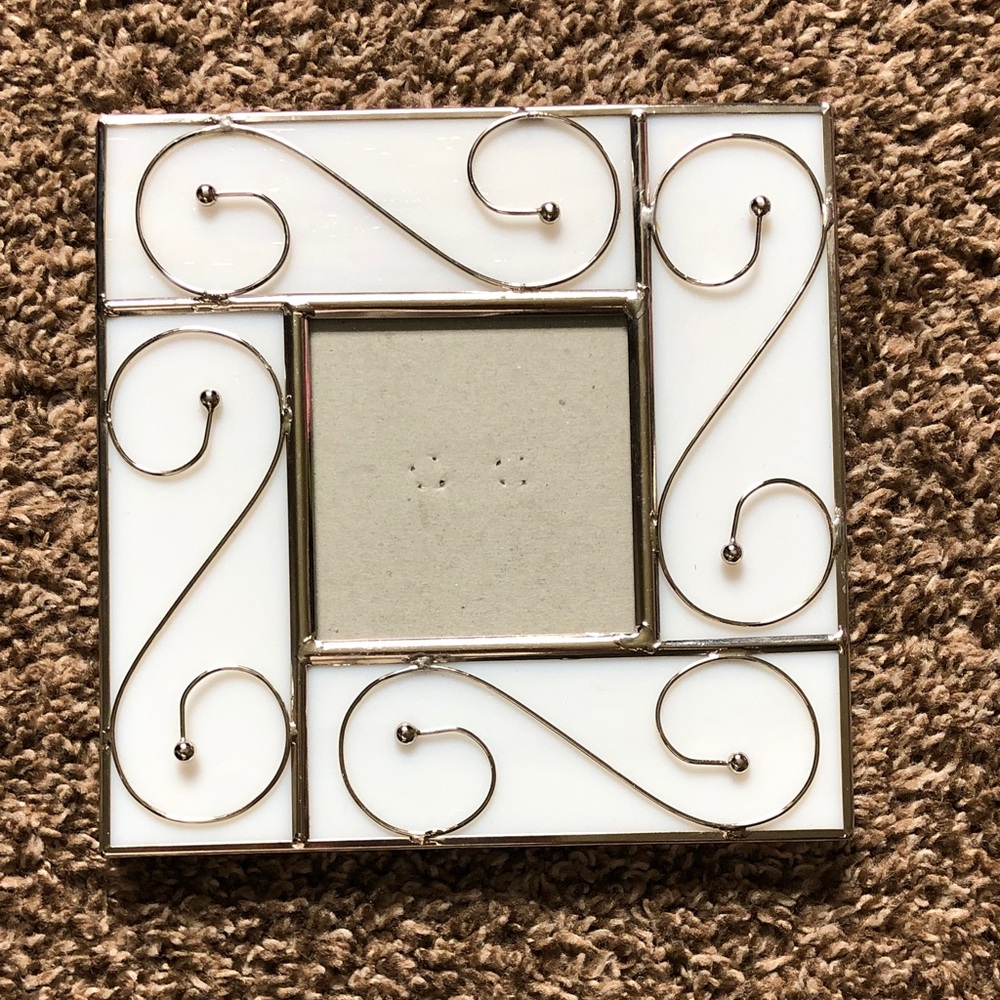 White Glass Mosaic Picture Frame